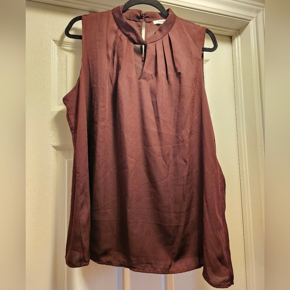 Ricki's Sleeveless Burgandy Blouse